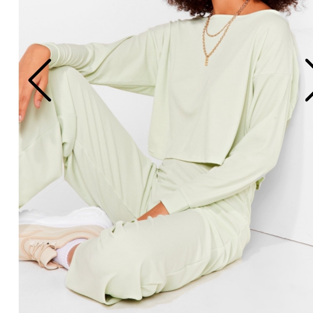 Off-the-Shoulder Top Wide-Leg Pants Set Nasty Gal